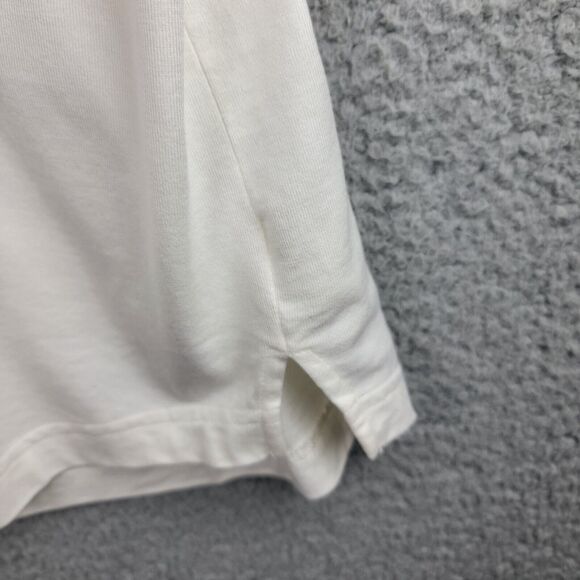 Liz Golf Polo Shirt Womens L Cream Pink Trim Silver Logo Buttons Embroidered - Picture 6 of 13